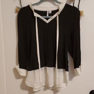 Stylish business casual black and white shirt